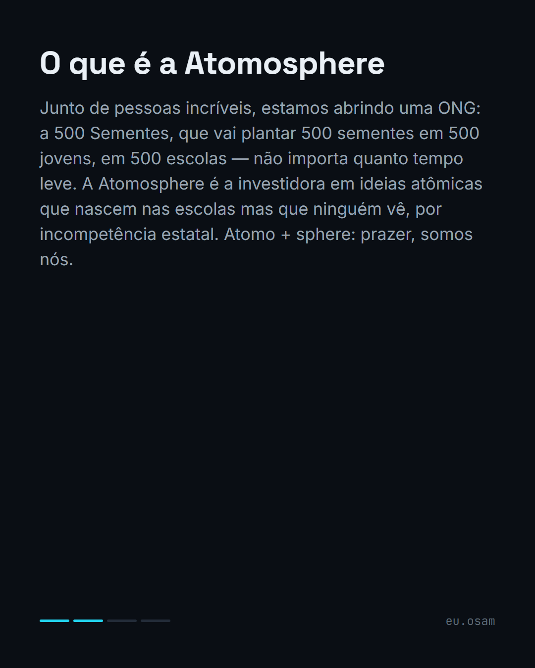 Oi, eu sou o Sam 👋 — slide 3