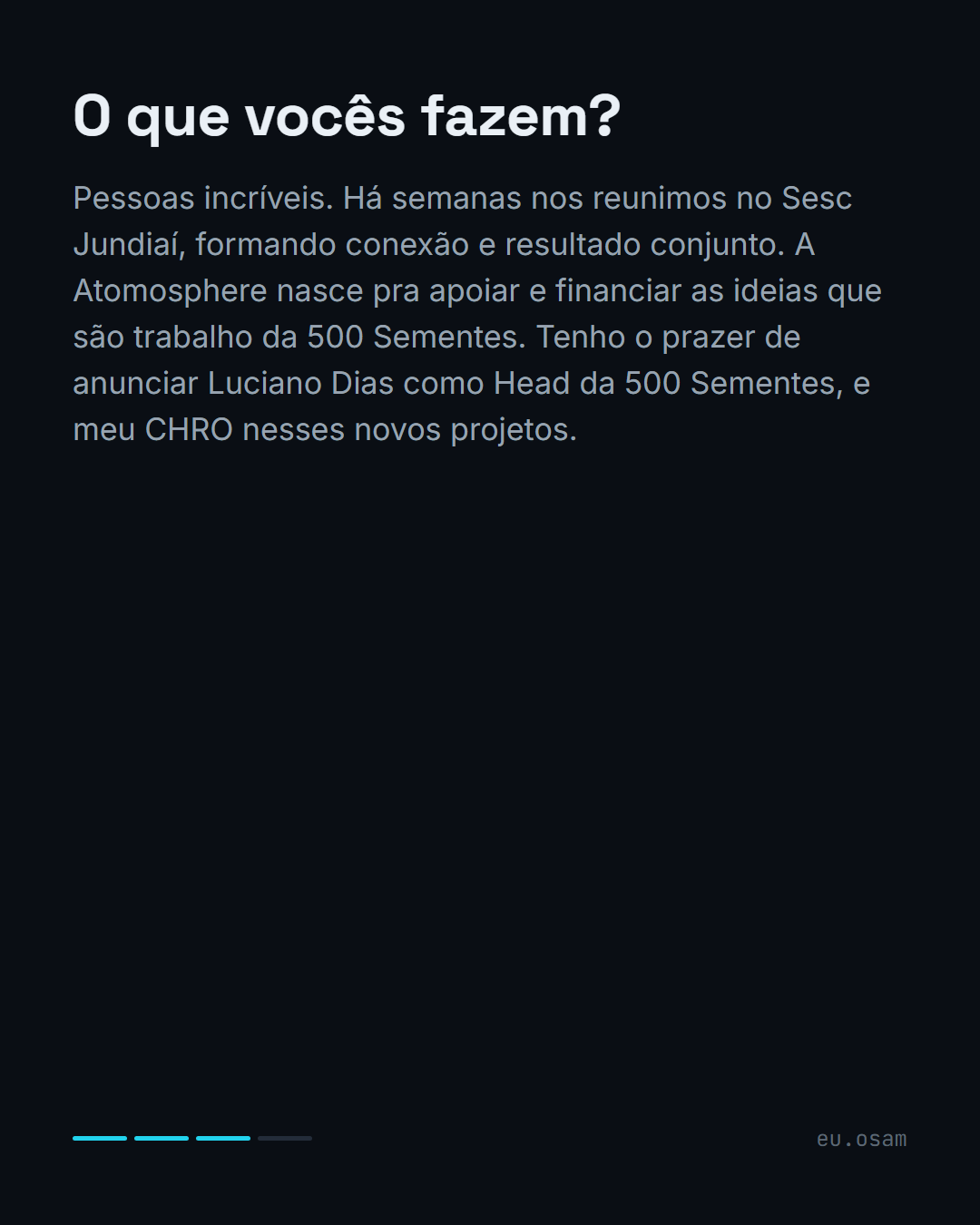 Oi, eu sou o Sam 👋 — slide 4