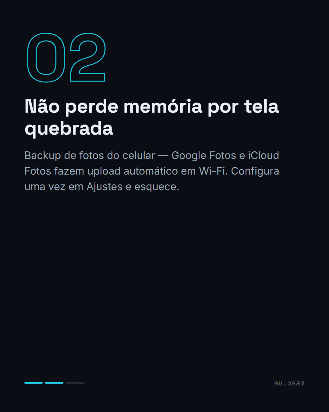 Configura 1 vez, esquece pra sempre: backup automático — slide 3